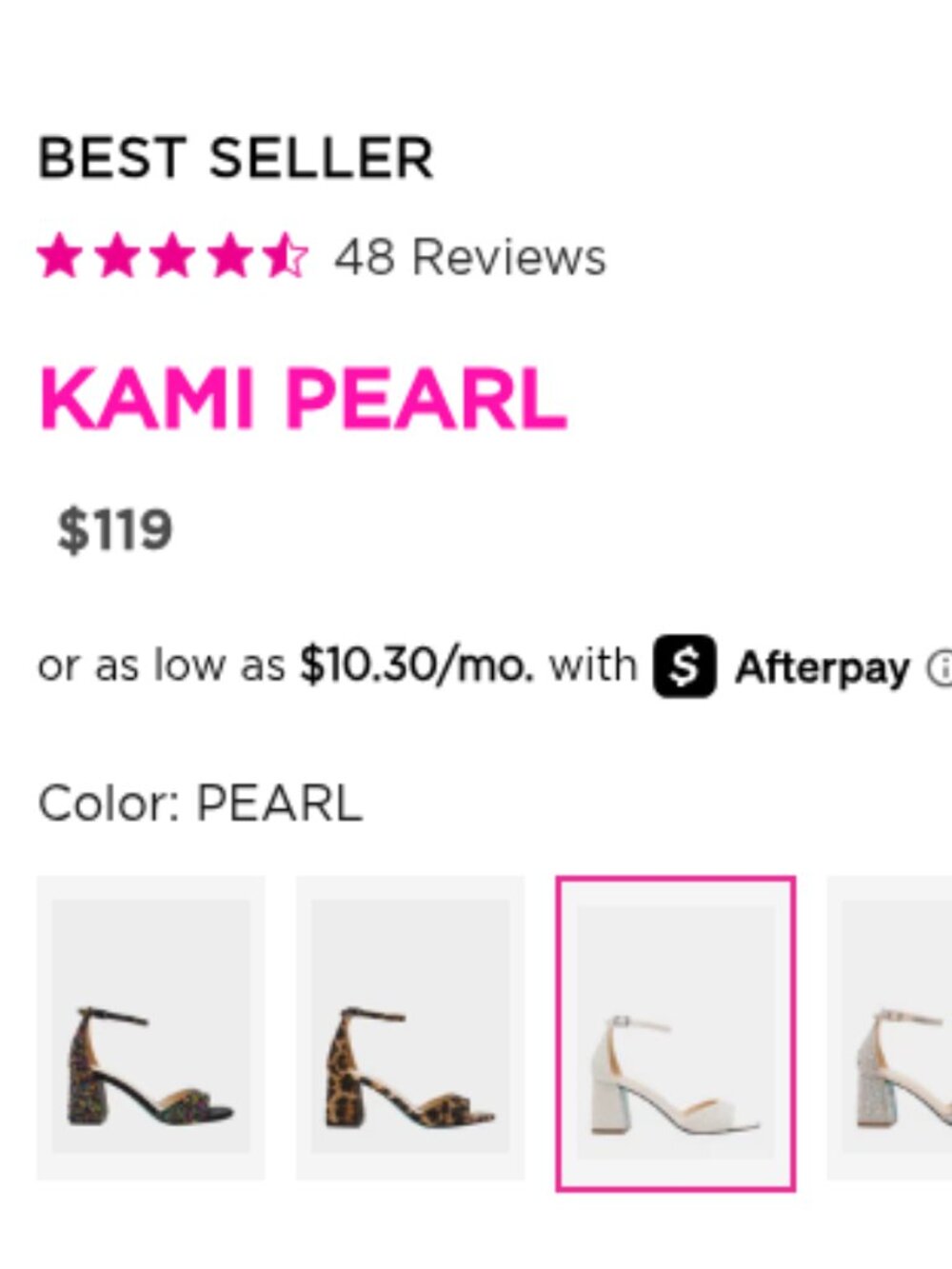 Betsey Johnson Size 7 Kami Pearl Heels- Brand New, Never Worn - Picture 5 of 5